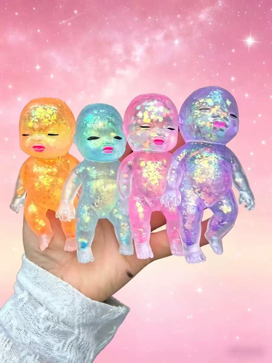 Glitter Series Expressive Dumpling Squishy Blind Box,Mysecret Bun Fidget Toy,Soft TPR Material,Stress Relief,Perfect for graduation,great for students to exchange gifts