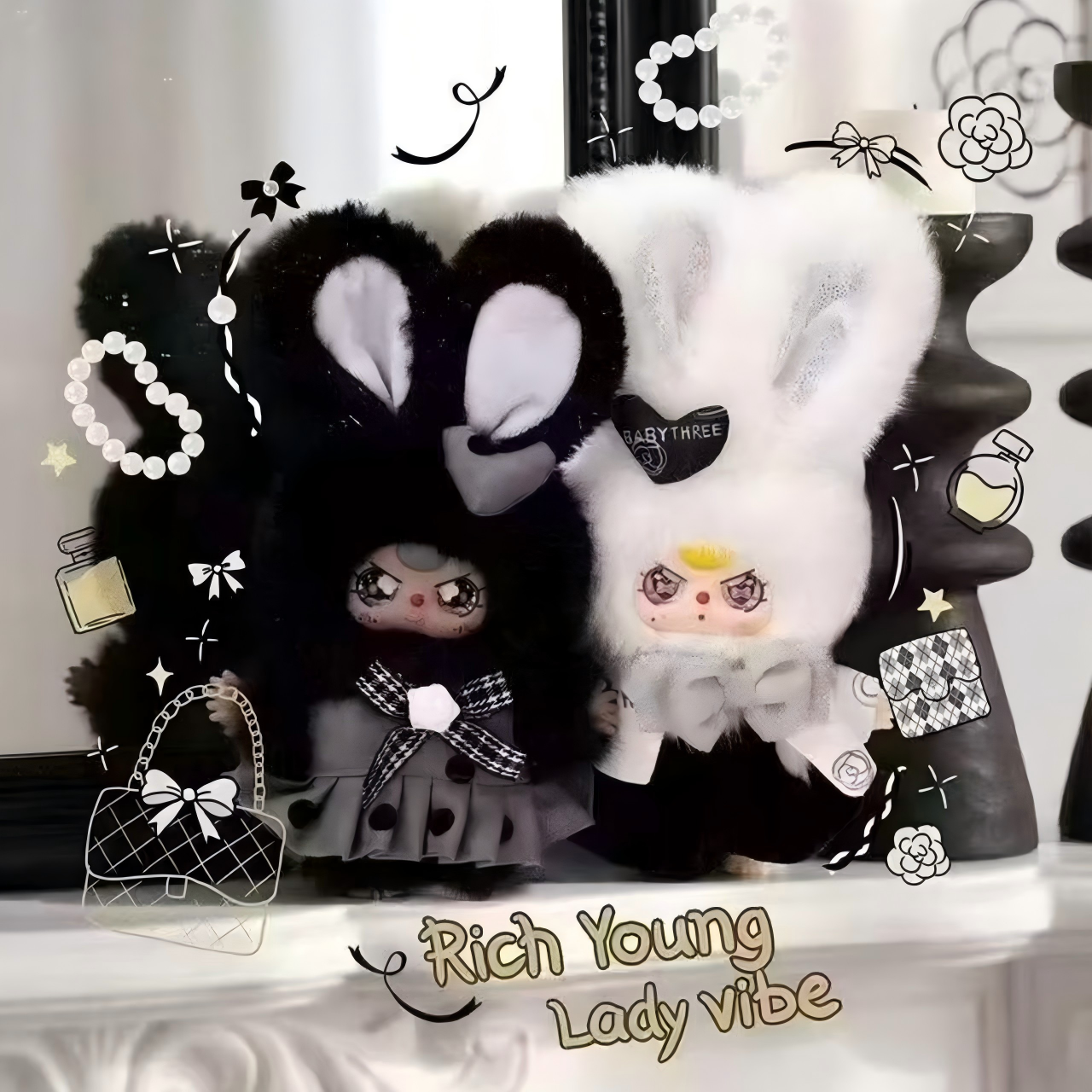 Baby Three- Absolute Black &White Plush Blind Box