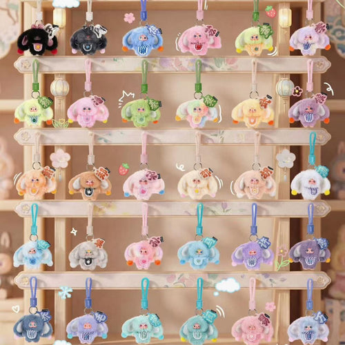 Baby Three The Hundred Surnames Little Rabbit Plush Keychain Blind Box