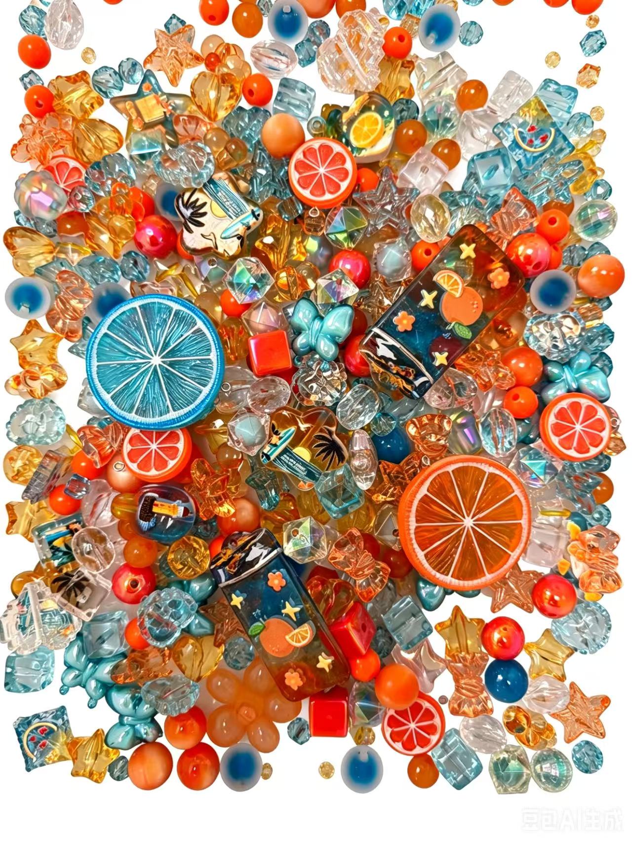 [Link B]Mixed Acrylic Beads Classic Color Theme for Keychains,Phone Charms,Cute Craft Supplies