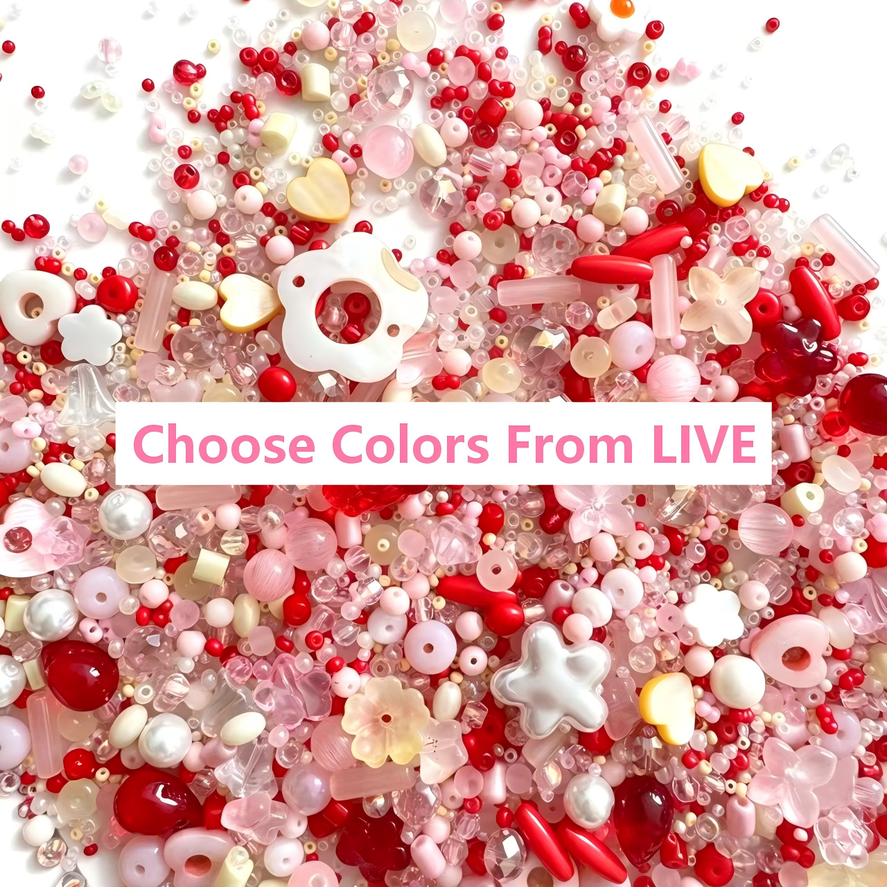 [Link A]Mixed Glass Beads for Making Jewelry and Phone Chains,Craft Supplies,diy beads,handmade crafts