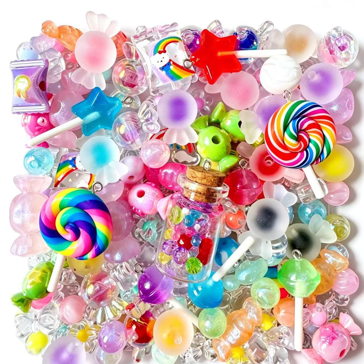 [Link B]Mixed Acrylic Beads Classic Color Theme for Keychains,Phone Charms,Cute Craft Supplies